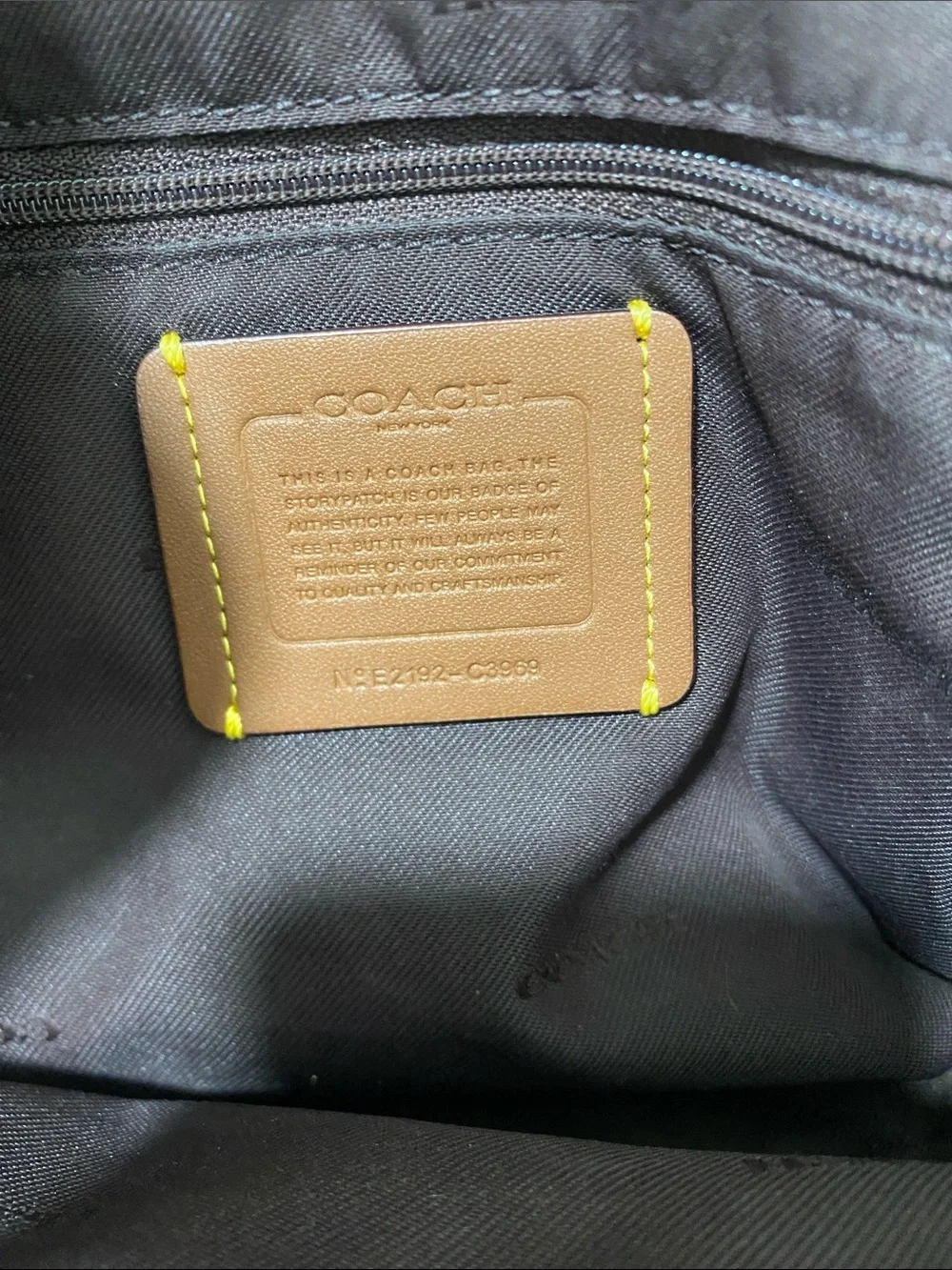 Coach Navy Logo Canvas & Leather Shoulder Tote